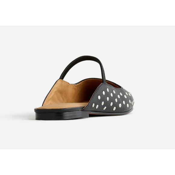 Madewell Greta Ballet Flat Mules 6.5 NWT Black Leather Stud Mary Jane NW207 - Picture 2 of 5